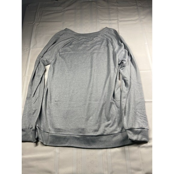 RAE DUNN Blessed T-SHIRT Grey White Pink Long Sleeve SIZE Small Pajama Shirt - Picture 8 of 10